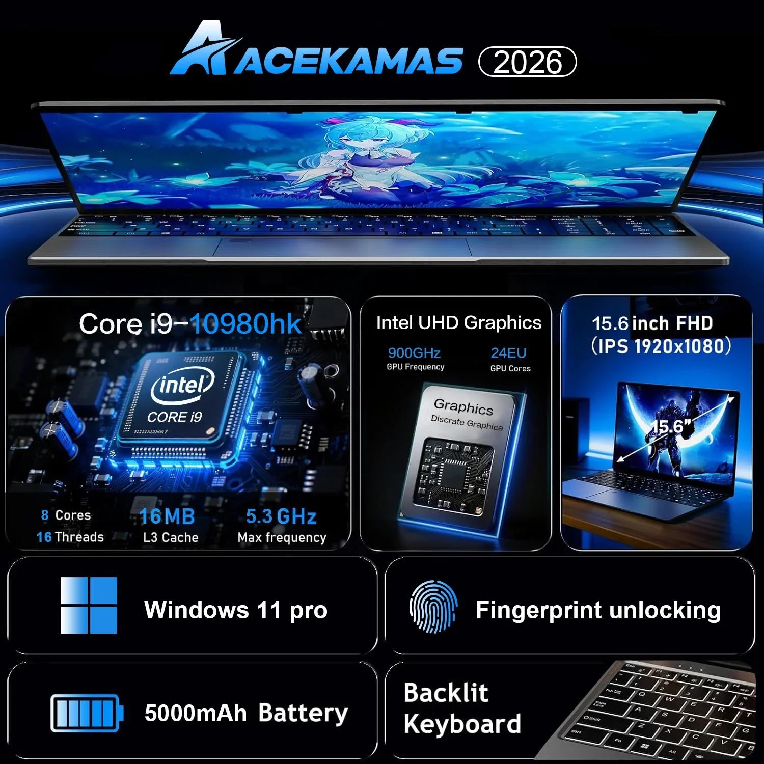 15.6인치 휴대용 노트북, 인텔 코어 i9-10980 - Ddr4 16Gb 리뷰 및 가격